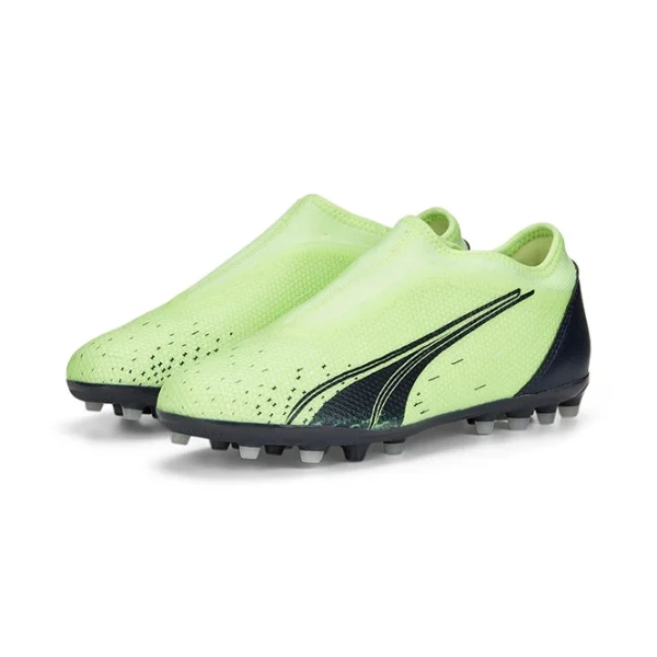 Puma ULTRA MATCH LL MG JR Rasen + Kunstrasenschuh – Fizzy Light Parisian Night Blue Glimmer 1