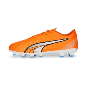 Puma ULTRA PLAY FG/AG JR Fussballschuh – Ultra Orange White Blue Glimmer 11