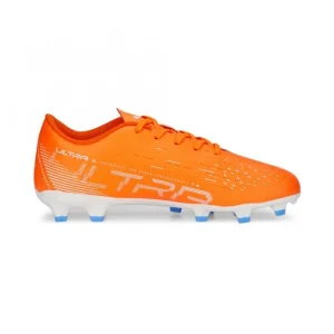 Puma ULTRA PLAY FG/AG JR Fussballschuh – Ultra Orange White Blue Glimmer 13