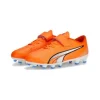 Puma ULTRA PLAY FG/AG V JR Fussballschuh – Ultra Orange White Blue Glimmer 19