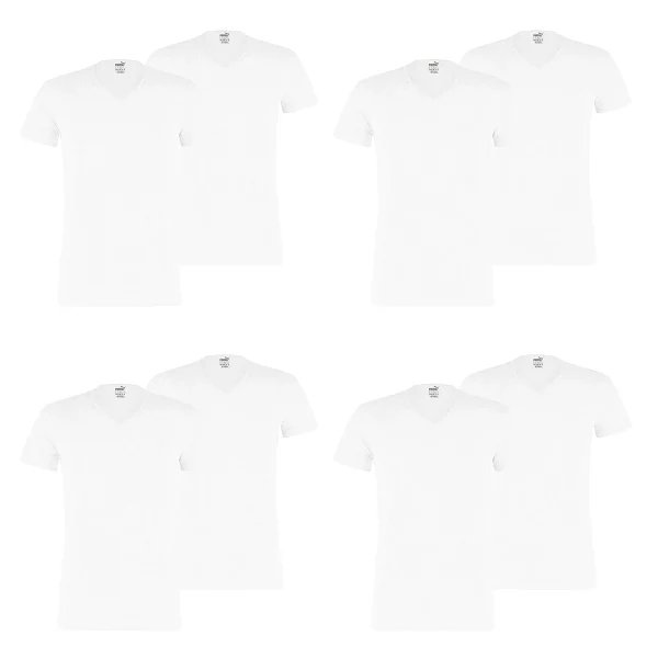 8 Er Pack Puma Basic V Neck T-Shirt Men Herren Unterhemd V-Ausschnitt 1