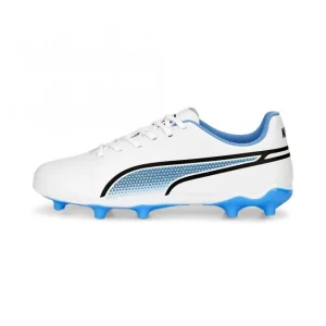 Puma King Match Jr. FG/AG Kinder Fussballschuh – White Blue Glimmer 11