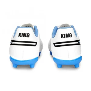 Puma King Match Jr. FG/AG Kinder Fussballschuh – White Blue Glimmer 19