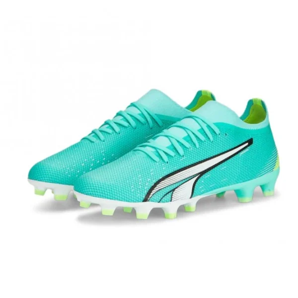 Puma ULTRA MATCH FG/AG Fussballschuh – Electric Peppermint White-Fast Yellow 1