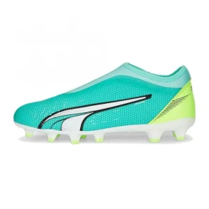 Puma ULTRA MATCH LL FG/AG JR Fussballschuh – Electric Peppermint White-Fast Yellow 9