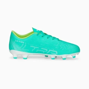 Puma ULTRA PLAY FG/AG Jr. Fussballschuh – Electric Peppermint White-Fast Yellow 9